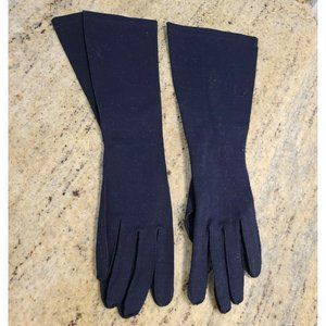 Crescendoe Leather Tailored All Cotton 14" Gloves - Vtg. Sz 7 Large Black Stitch
